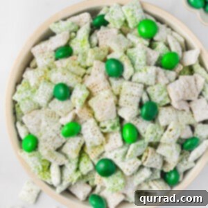 Grubby Fortune Friends 6 overhead bowl of Muddy Buddies with Green M&Ms