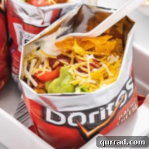 Close up of a taco in a bag