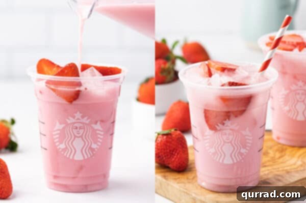 Starbucks Pink Drink in cup with straw