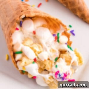 Close up of a sugar cookie campfire cone