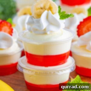stacked layered jello pudding shots
