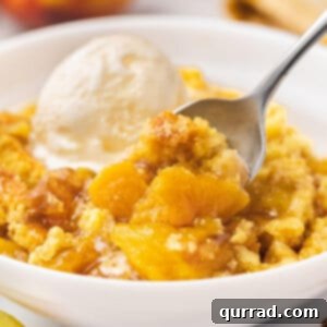Lazy Peach Cobbler 3 spoonful of peach dump cake
