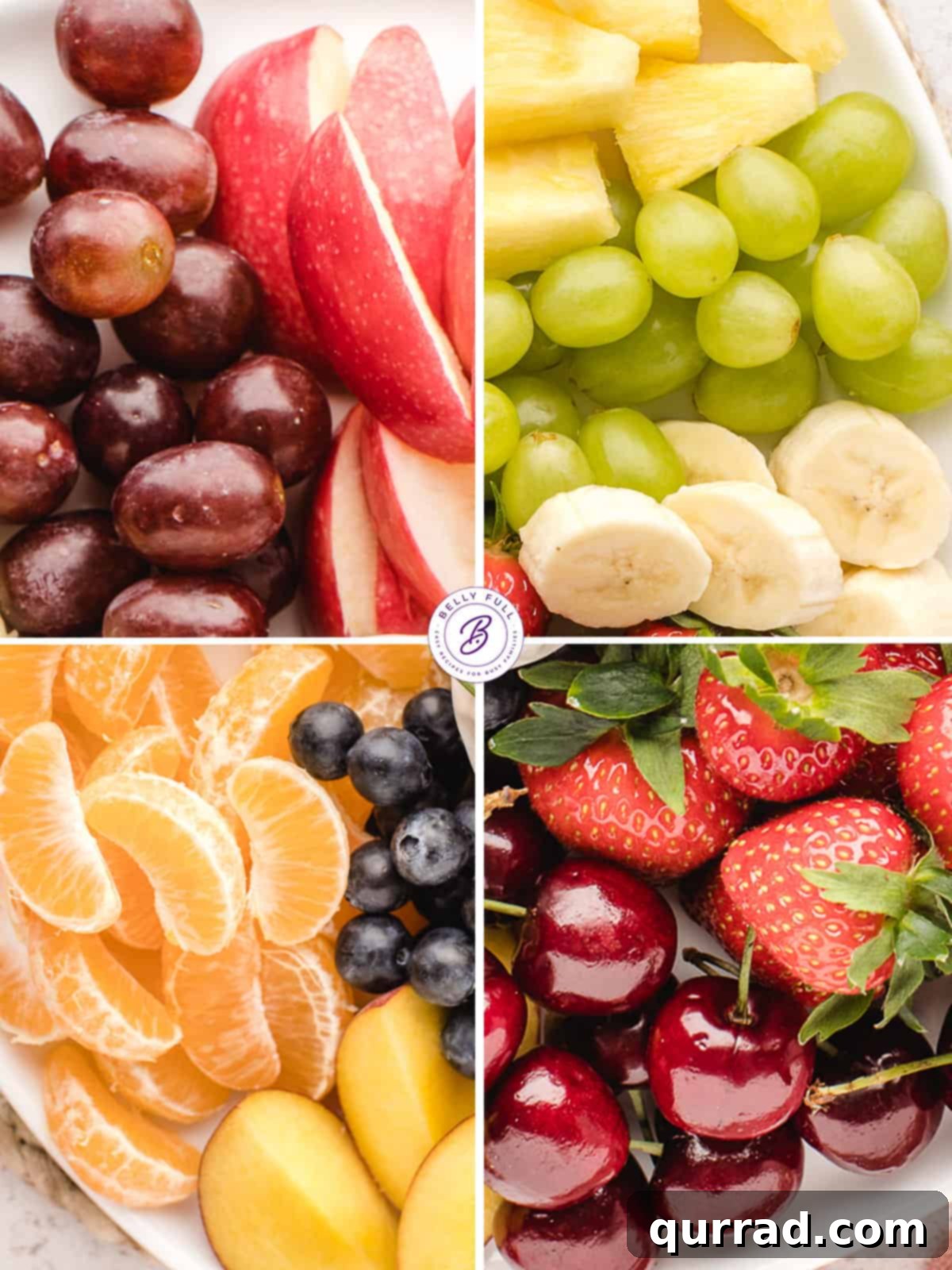 Creamy Fruit Delight 4 4 images of different cut up fresh fruit