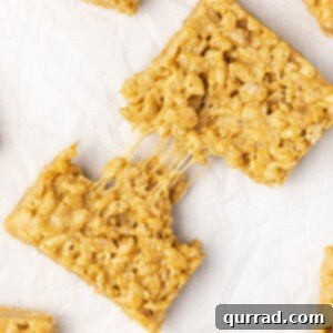 gooey rice krispie treat pulled apart