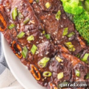 close up flanken style cooked marinated beef