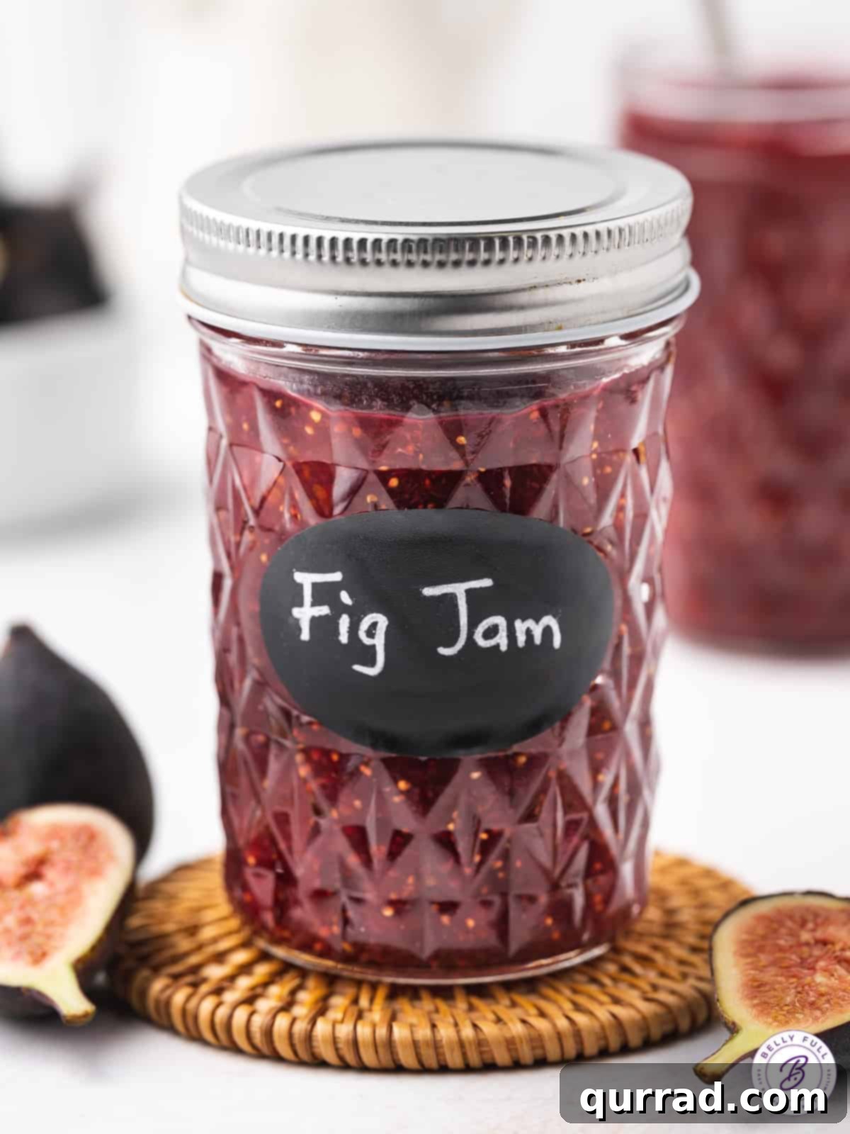 Artisan Fig Spread 3 8 ounce sealed glass jar of fig jam with label
