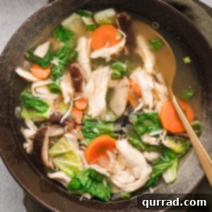 Hearty Chicken & Vegetable Miso Soup 2 A bowl of chicken miso soup
