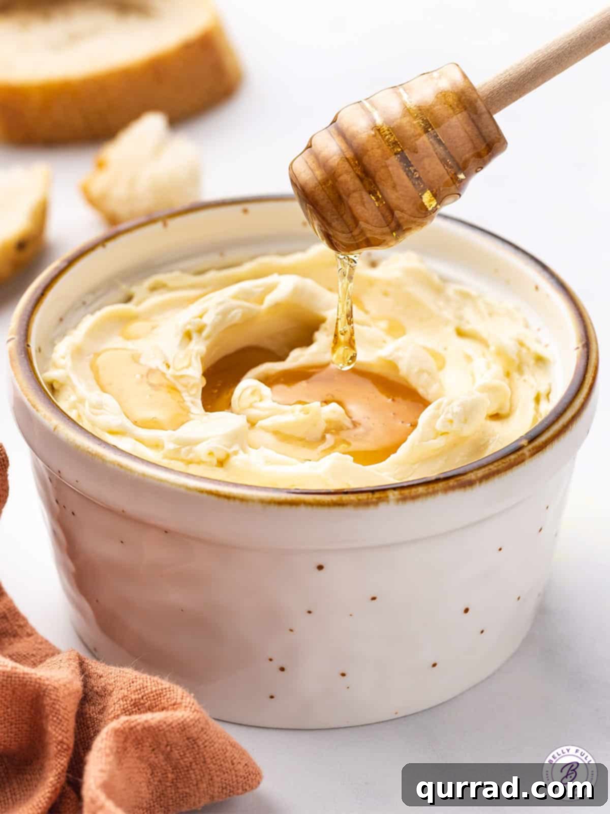 honey drizzled onto whipped butter
