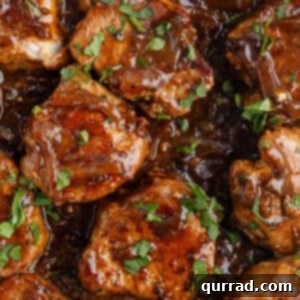 Overhead view of pork medallions with brown gravy