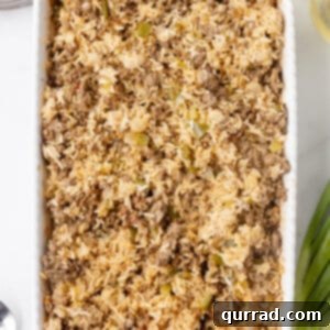 overhead dirty rice casserole