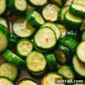 close up sliced marinated cucumbers