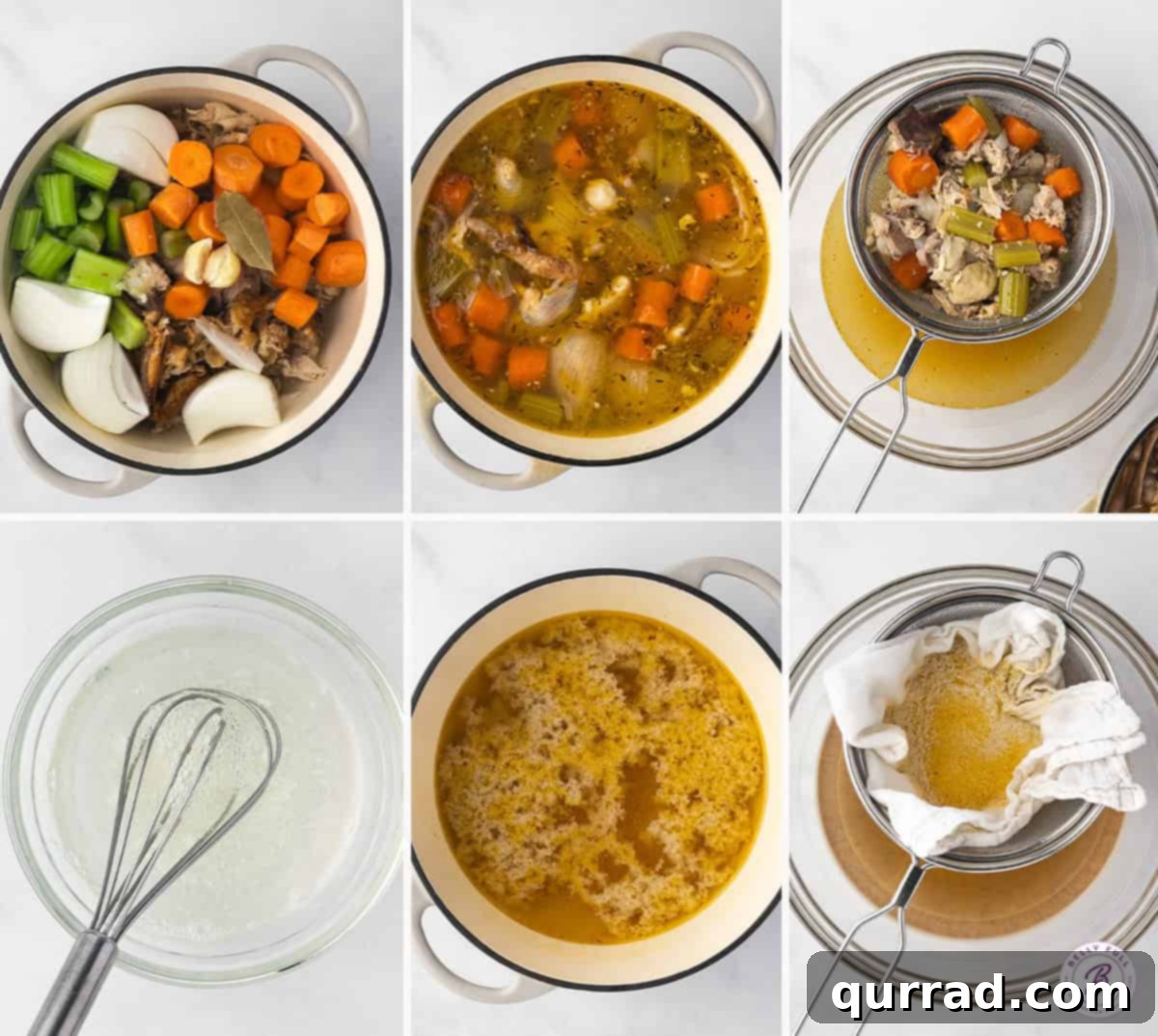 Making Homemade Chicken Stock: A Culinary Journey A step-by-step visual guide showing the process of making homemade chicken stock, from ingredients to simmering.