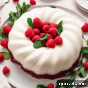 Overhead view of snowy raspberry jello on a serving platter