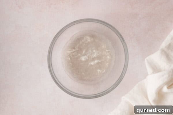 Crimson Snowcap Gelatin 4 Unflavored gelatin in a bowl with ice whater