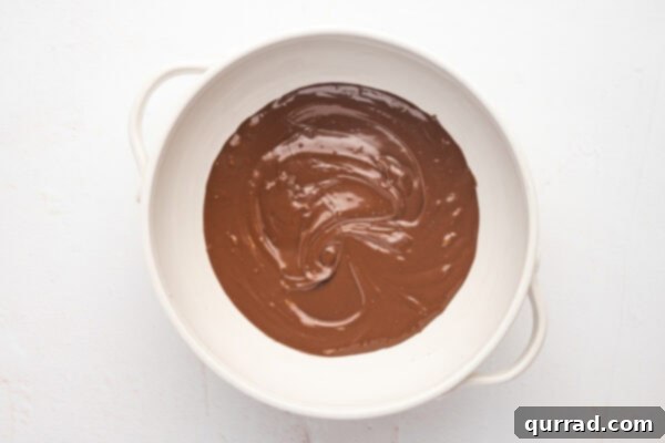 Melted chocolate in a bowl.