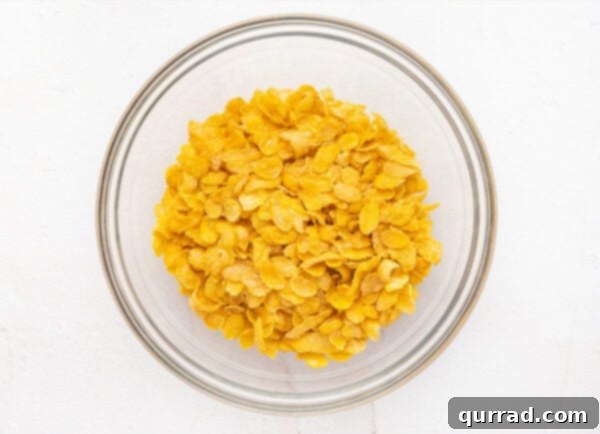 Crispy Cornflake Chocolate Bark 7 Cornflakes in a bowl
