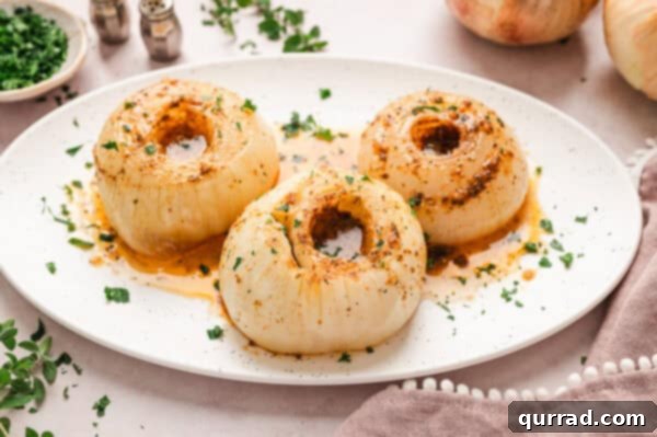 Three onion boils on a serving platter