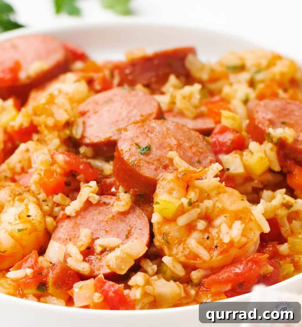 Hearty Jambalaya Bake 4 Hearty bowl of Jambalaya Casserole with kielbasa, shrimp, and rice