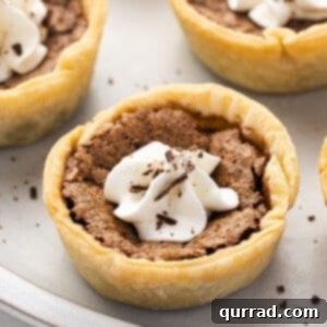 Mini chocolate pies on a plate