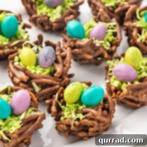 Bird's nest cookies on a white platter