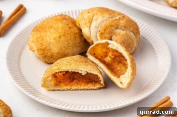 Cut open Resurrection Rolls on plate
