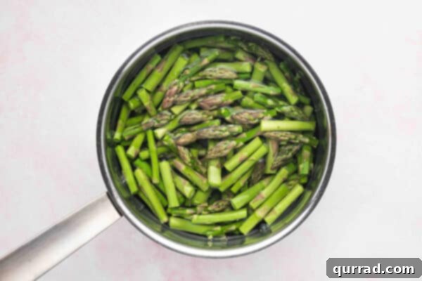 Asparagus in a pot of water