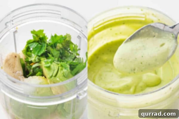 All the fresh ingredients for the avocado-lime dipping sauce, including a ripe avocado, cilantro, garlic, and lime, ready to be blended.