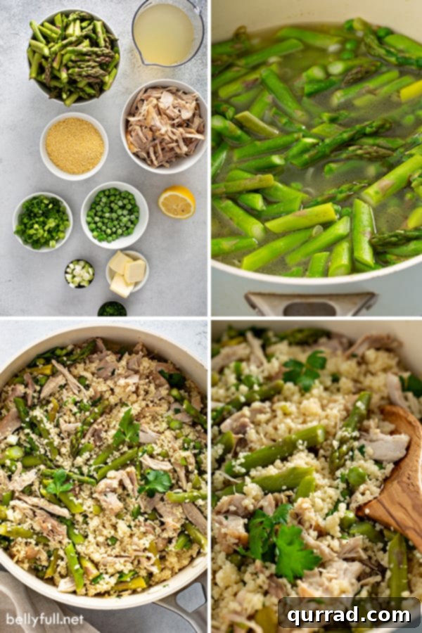 step by step photos for spring vegetable couscous