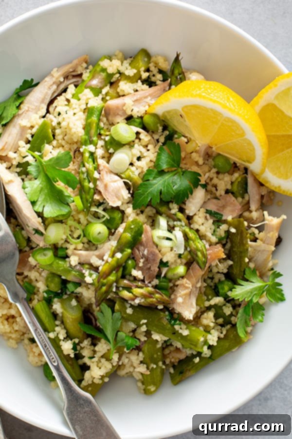 overhead picture for spring vegetable couscous