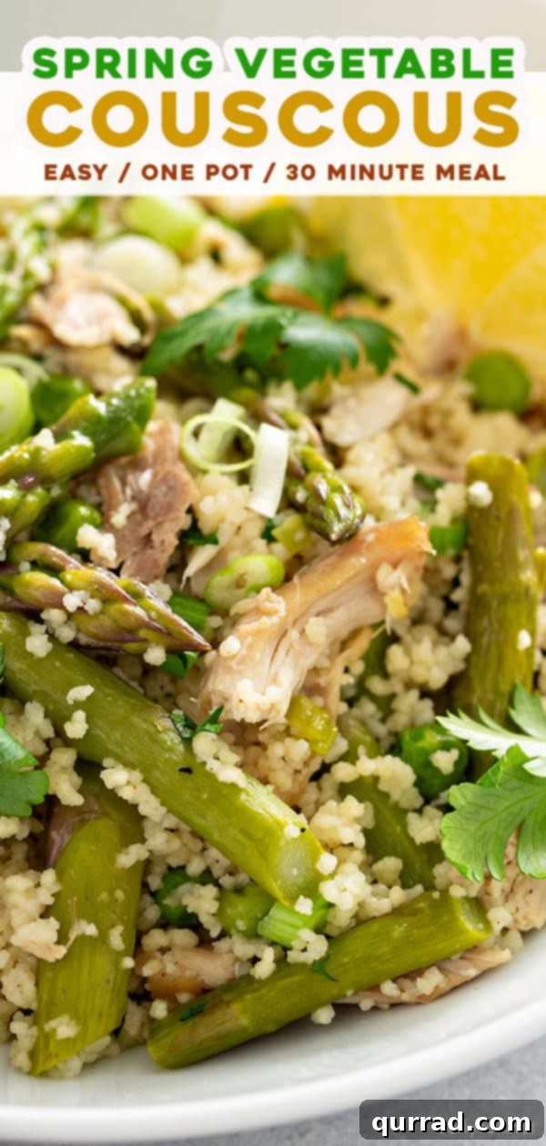 long pin for spring vegetable couscous with chicken