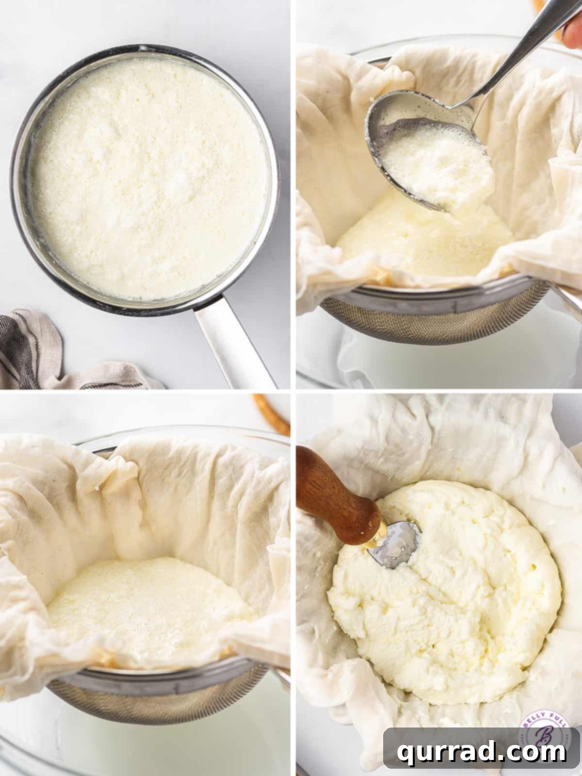 Crafting Fresh Ricotta at Home 4 4 image collage how to make homemade ricotta cheese