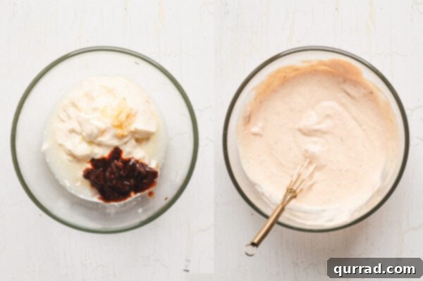 Combining ingredients for chipotle aioli in a small bowl
