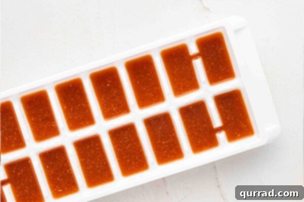Bloody Mary Flavor Cubes 5 Overhead view of Bloody Mary ice cubes