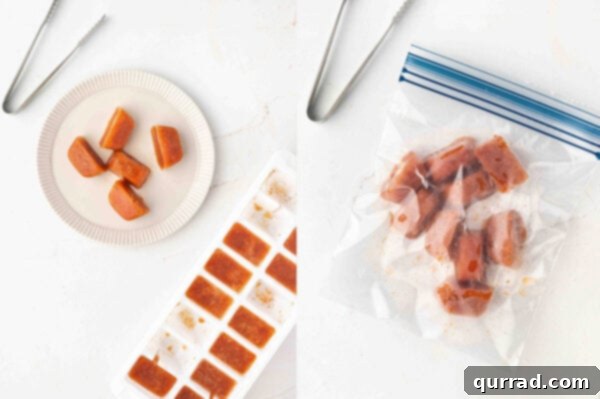 Bloody Mary Flavor Cubes 6 Removing Bloody Mary ice cubes from an ice cube tray