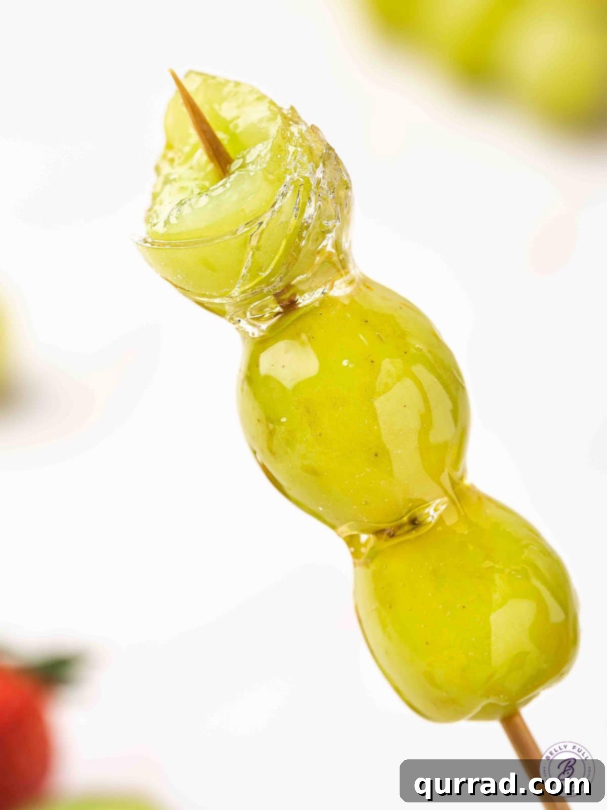 Close up of grape tanghulu