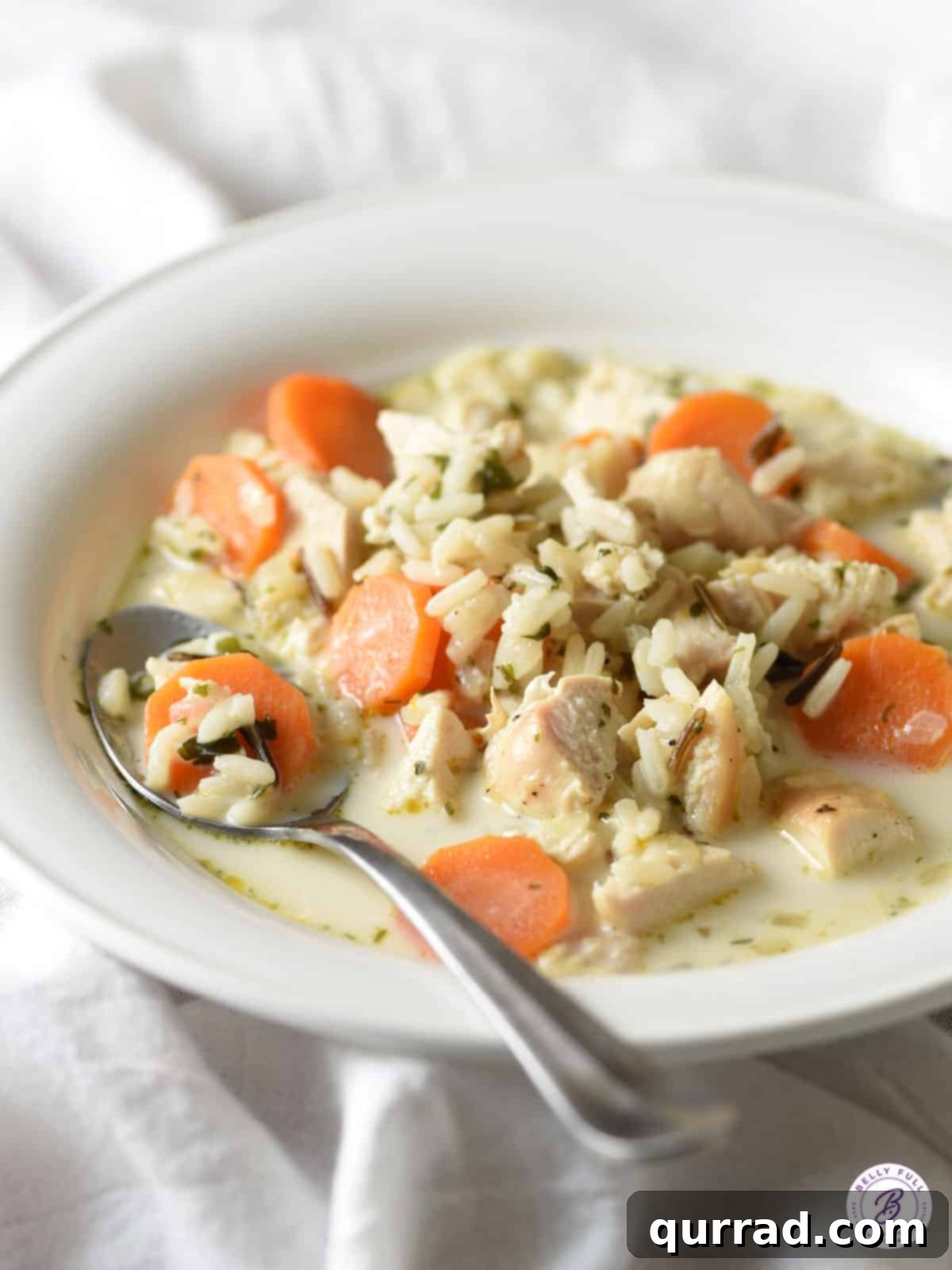 Homestyle Chicken Wild Rice Comfort 2 bowl of chicken and rice soup with spoon