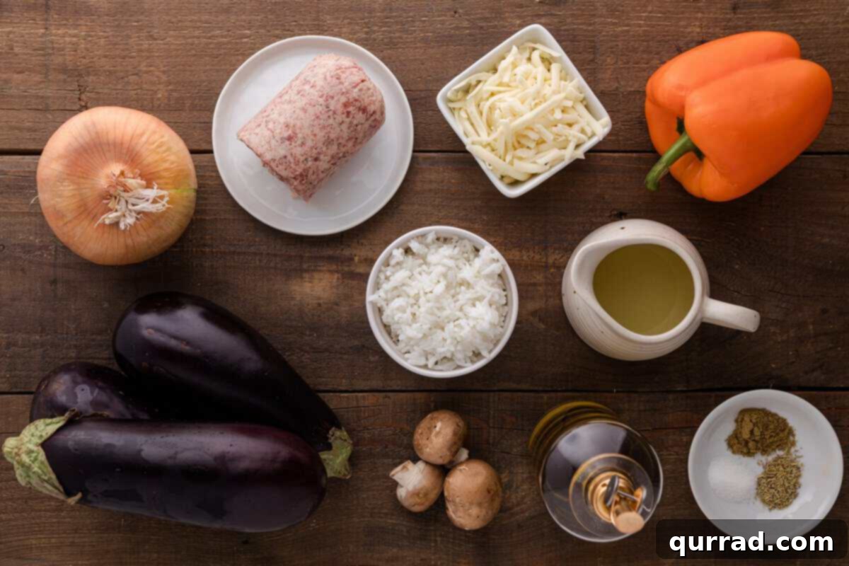 Savory Stuffed Eggplant 4 Stuffed eggplant ingredients