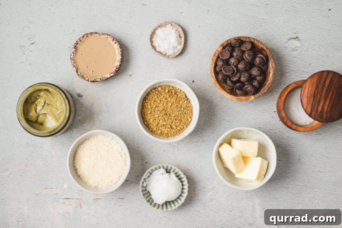 Decadent Dubai Truffles 4 Ingredients for making Dubai chocolate truffles.