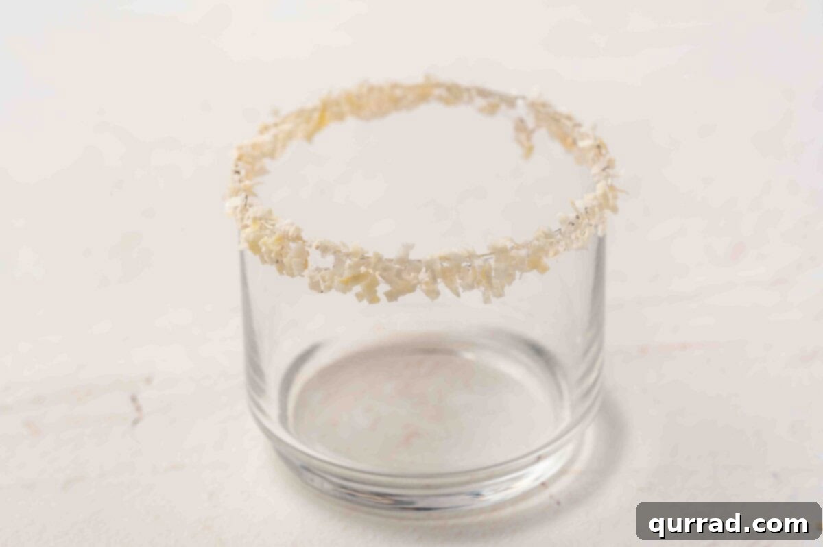 Icy Holiday Bliss 7 Coconut Rimmed Glass for White Christmas Punch