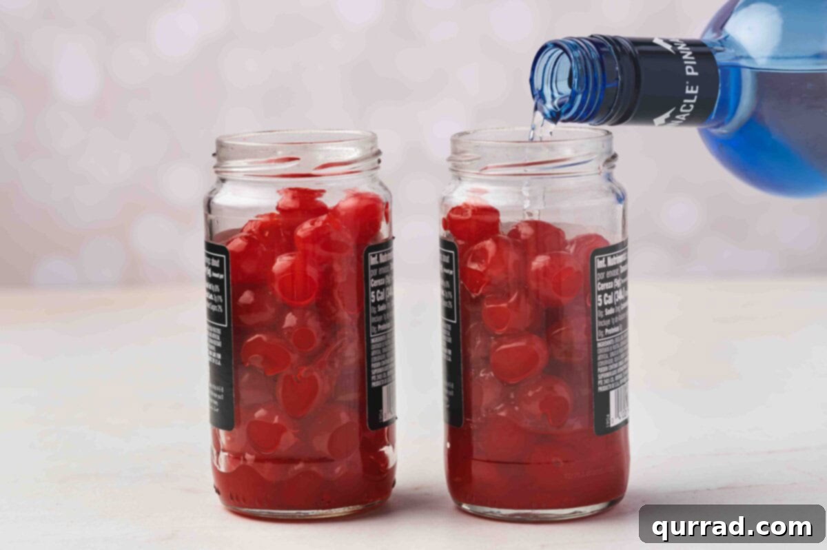 Tipsy Cherries 5 Adding Vodka to Cherries