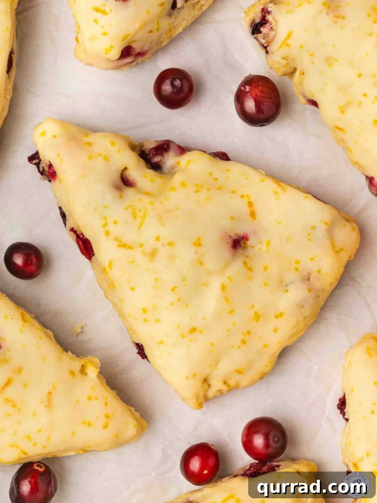 Cranberry Citrus Scones 2 Homemade Cranberry Orange Scones with a Sweet Citrus Glaze