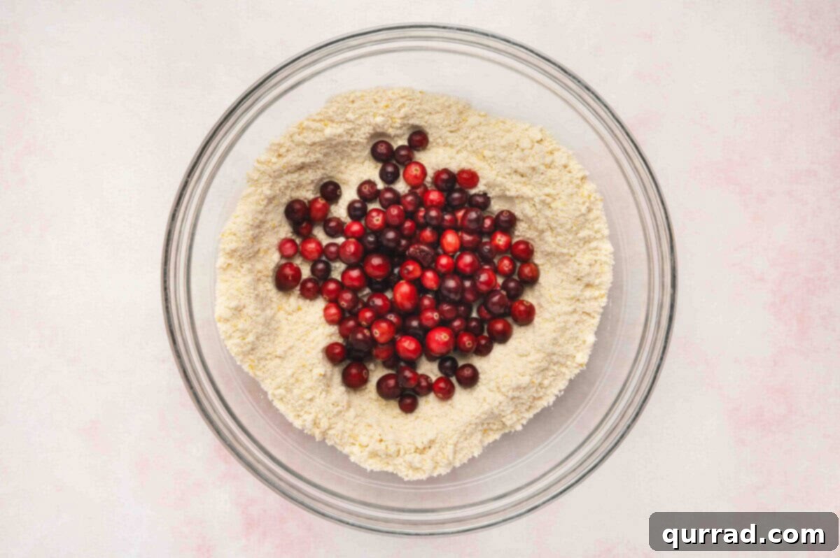 Cranberry Citrus Scones 7 Fresh cranberries tossed with flour mixture