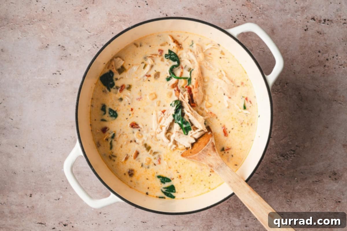 Marry Me Chicken Comfort Soup 11 Marry Me Chicken Soup simmering in the Dutch oven