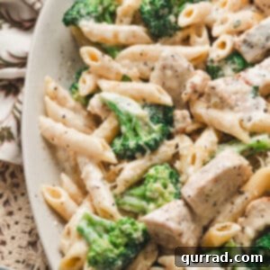 Chicken Broccoli Alfredo close-up