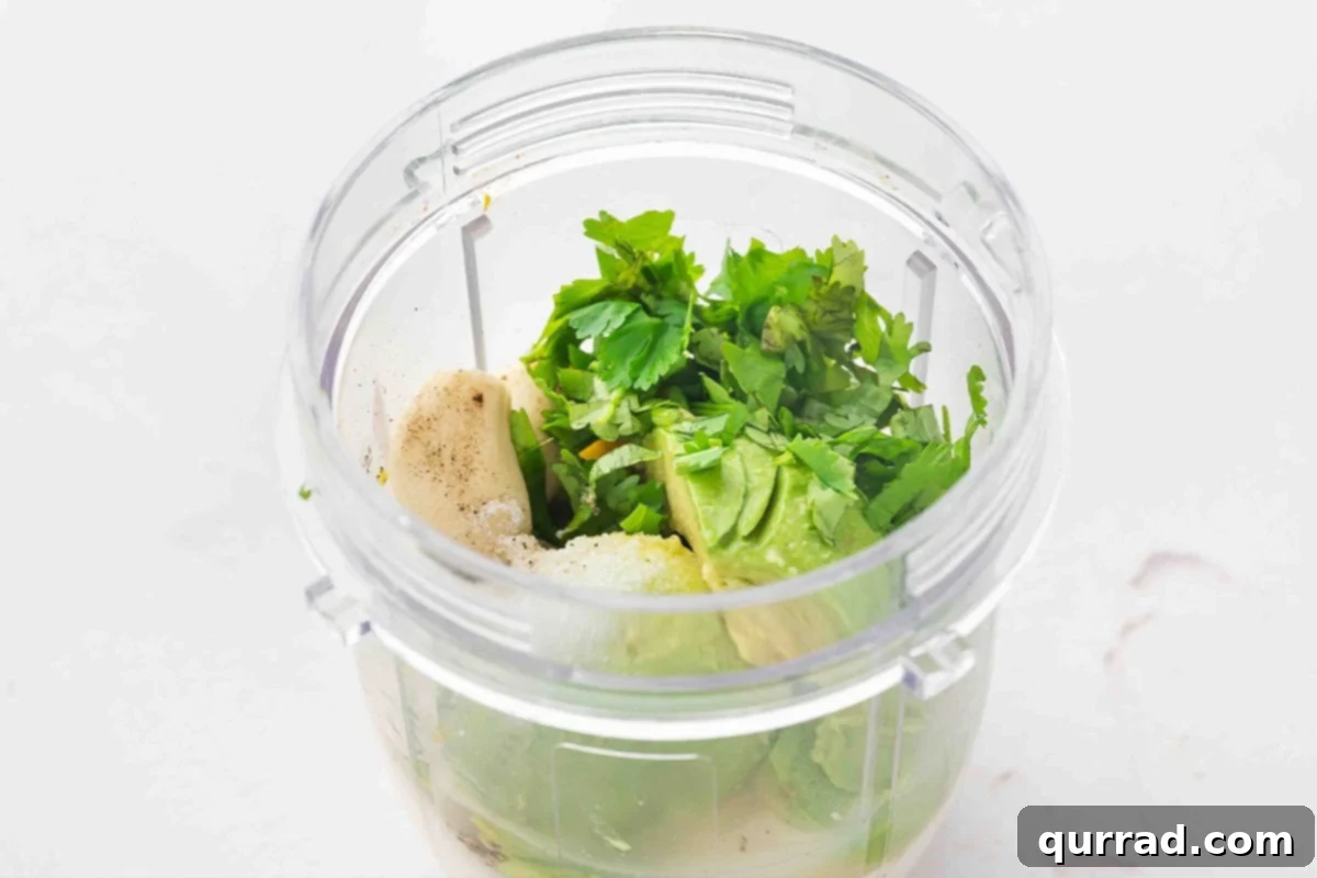Zesty Avocado Lime Dressing 4 Ingredients for Creamy Avocado Lime Sauce in a blender