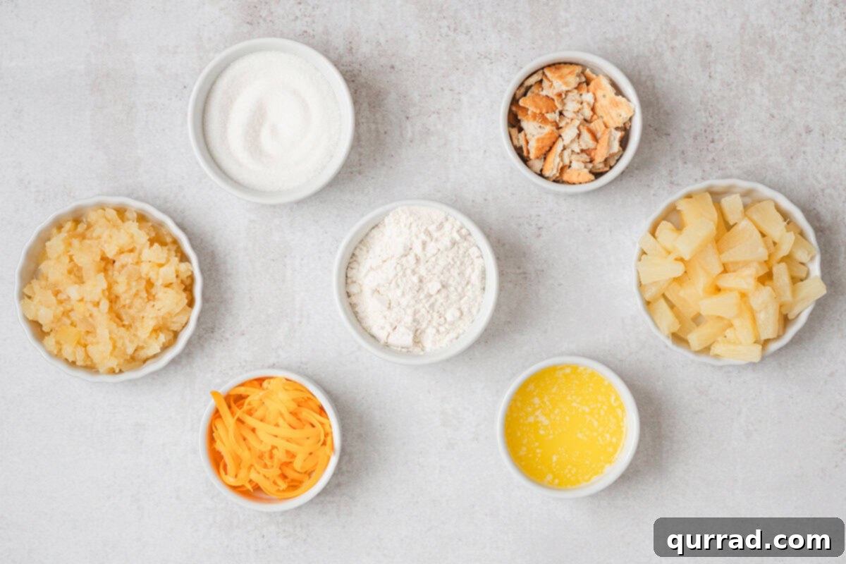 The ingredients to make pineapple casserole.