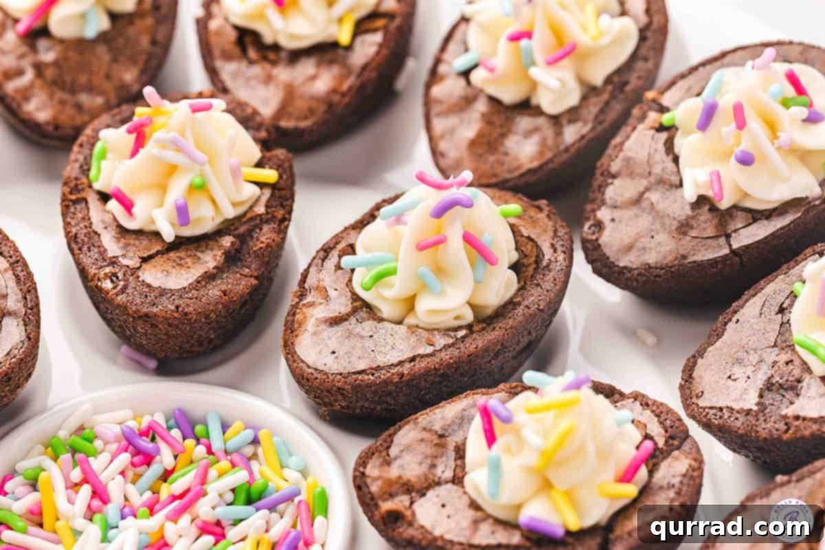 Sinful Chocolate Brownies 10 Deviled Brownies that mimic classic savory deviled eggs with a brownie base and piped frosting