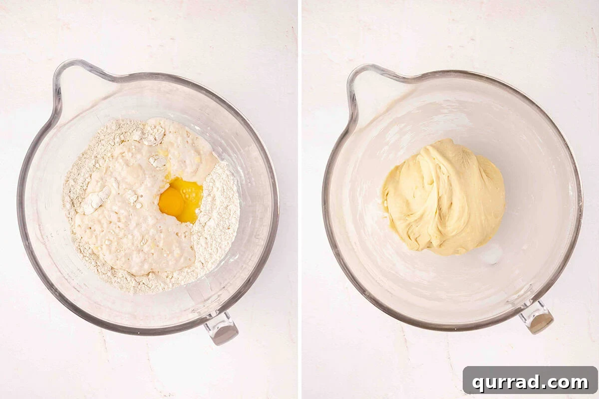 Flour, milk and eggs in a jug, followed by a lemon dough in a jug.