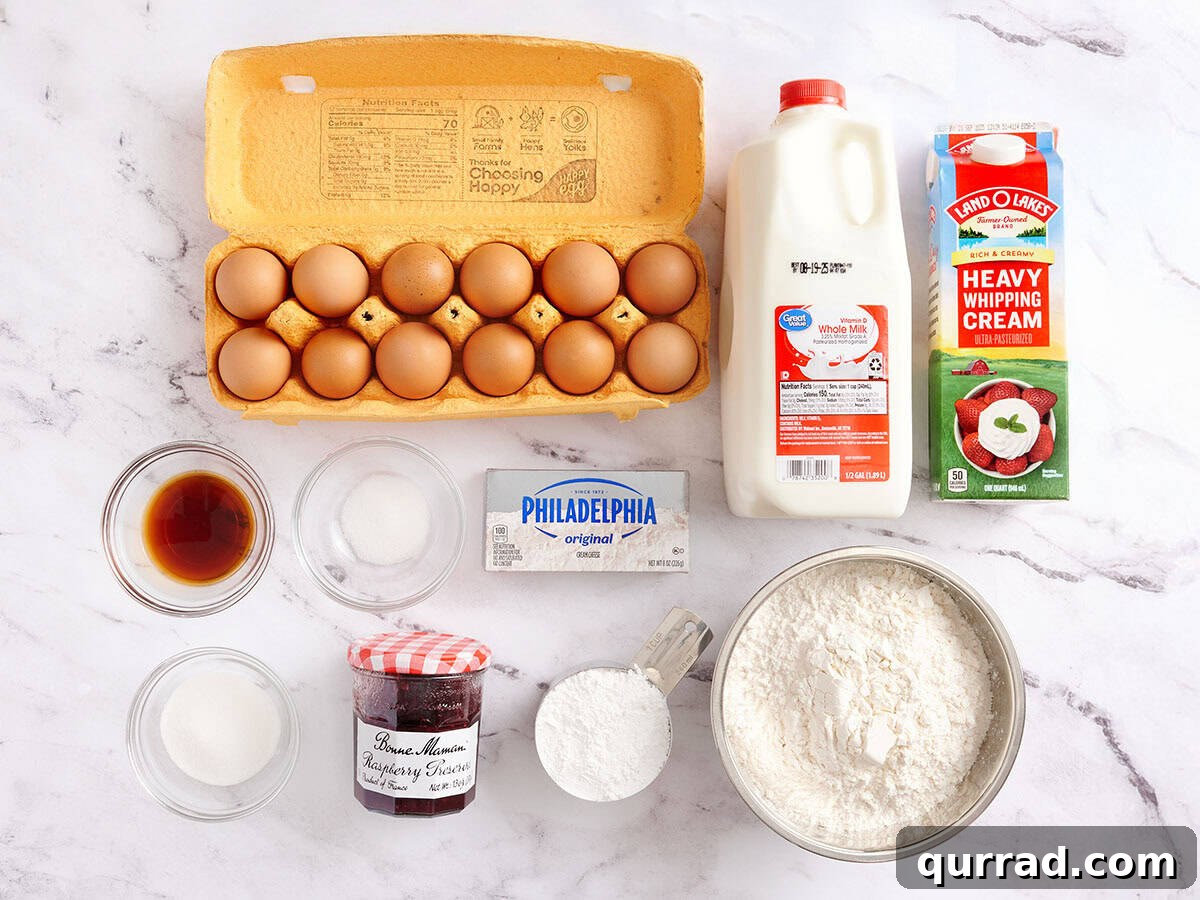 How to Make a Classic French Crepe Cake (Mille Crêpes) 4 Crepe cake ingredients