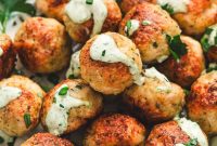 Green Goddess Meatballs with Herbed Yogurt Sauce